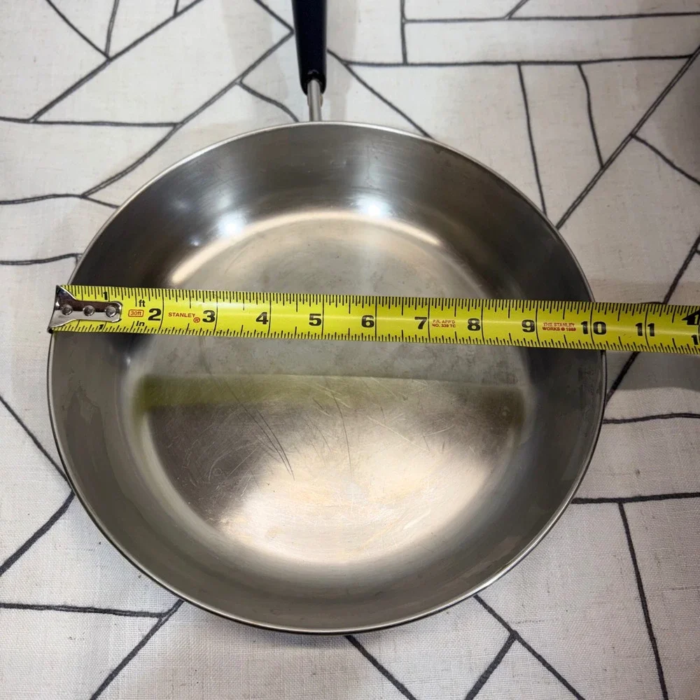 Revere Ware Skillet 10 Inch Copper Bottom Stainless Steel Frying Pan with Lid